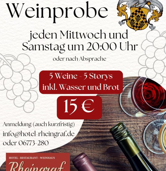 Plakat Mittelrheinweinprobe | &copy; Hoitel Rheingraf
