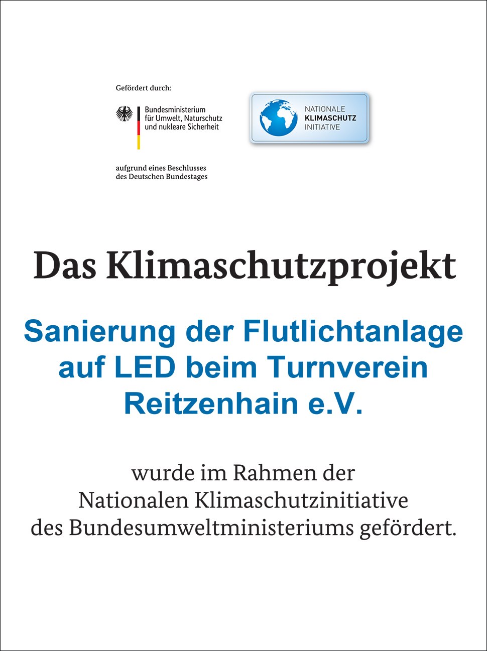 NKI Förderhinweis Flutlichtanlage NKI Förderhinweis Flutlichtanlage