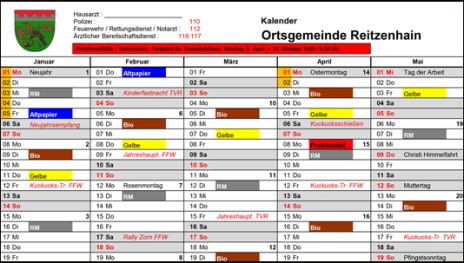 Müll- und Terminkalender 2024